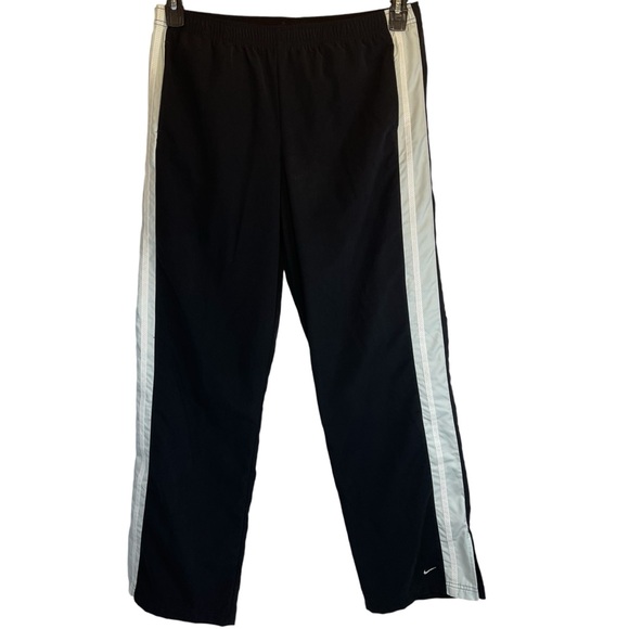Nike Womens Warm Up Track Pants Large 12-14 Black Stripe Drawstring Pockets - Picture 4 of 16